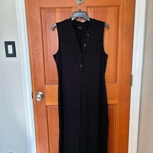 Who What Wear Black Button-Up Maxi Dress